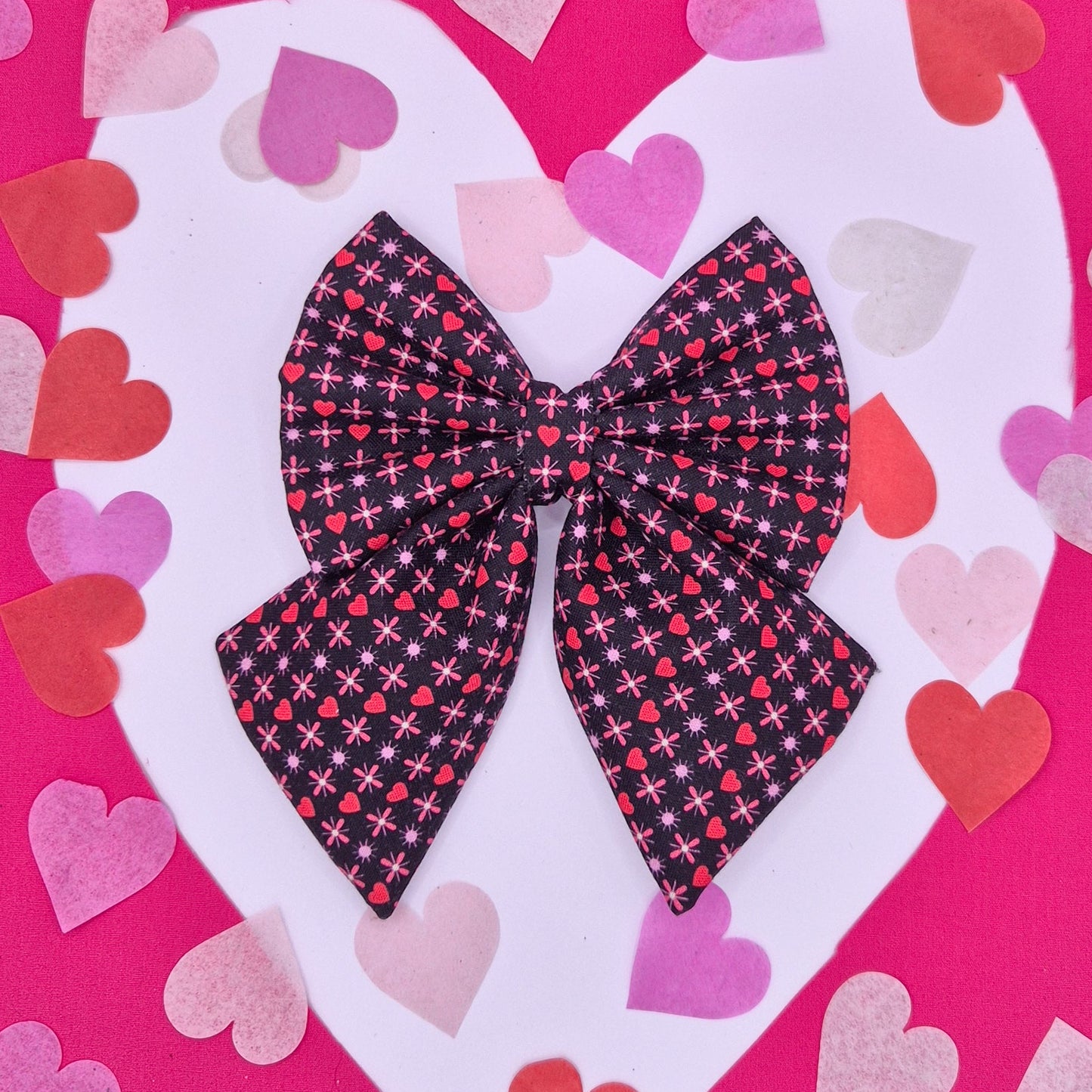 Black with Red hearts