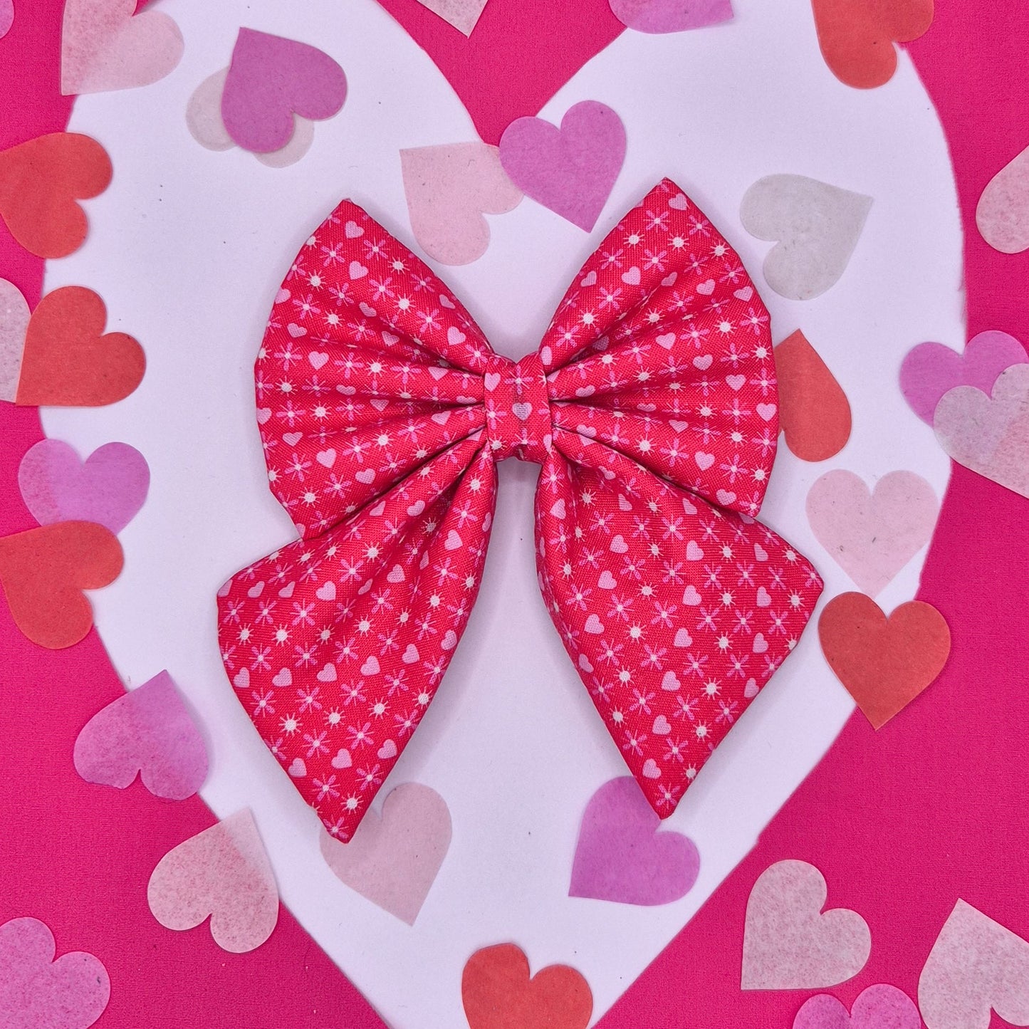 Bright Pink with pink hearts